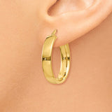 14k 4.75x25mm Polished Tube Hoop Earrings PRE680