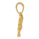 14k Open Mouthed Bass Fish Pendant K3044