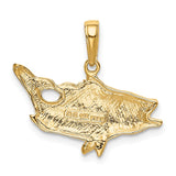14k Open Mouthed Bass Fish Pendant K3044