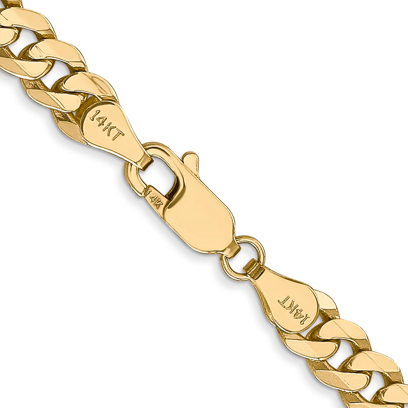 14K 26 inch 5.75mm Flat Beveled Curb with Lobster Clasp Chain FBU140