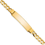 14k Polished Solid Chain/Solid Plate Curb Link 37x9mm Plate 7 inch ID Bracelet LID82