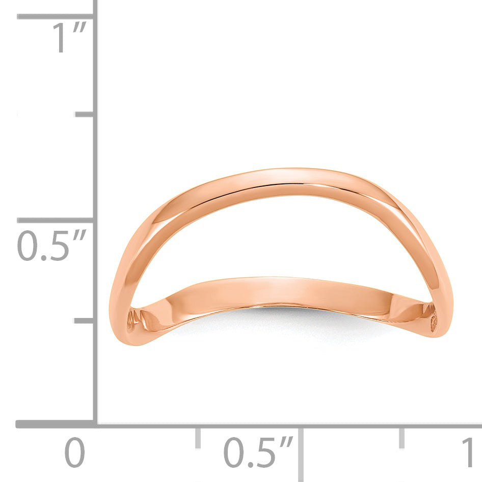 14K Rose Gold Polished Wave Fashion Thumb Ring Size 9 K5785