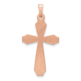 14K Rose Gold Textured And Polished Passion Cross Pendant XR1428