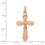 14K Rose Gold Textured And Polished Passion Cross Pendant XR1428