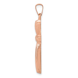 14K Rose Gold Textured And Polished Passion Cross Pendant XR1428