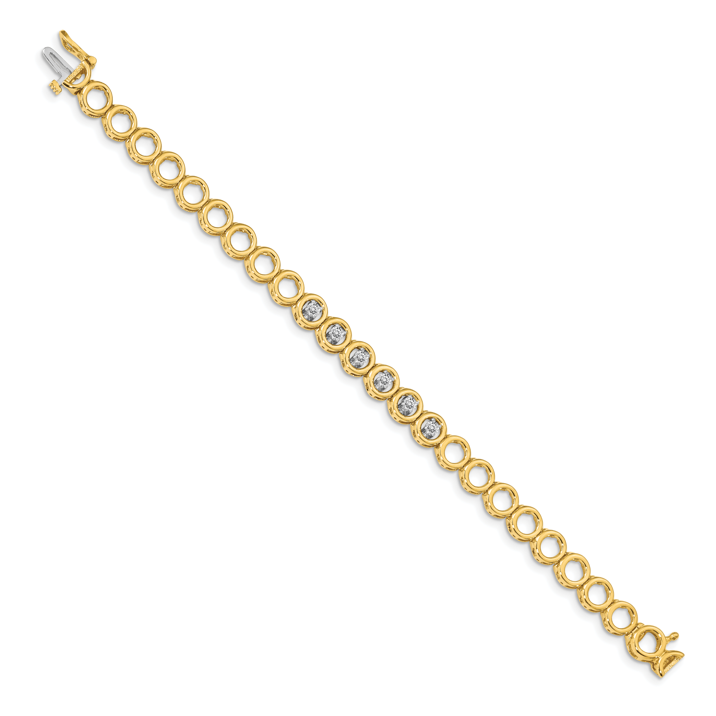14k Complete 1/2 carat Round AAA Diamond Circle Add-a-Diamond 7 inch Tennis Bracelet X853AAA