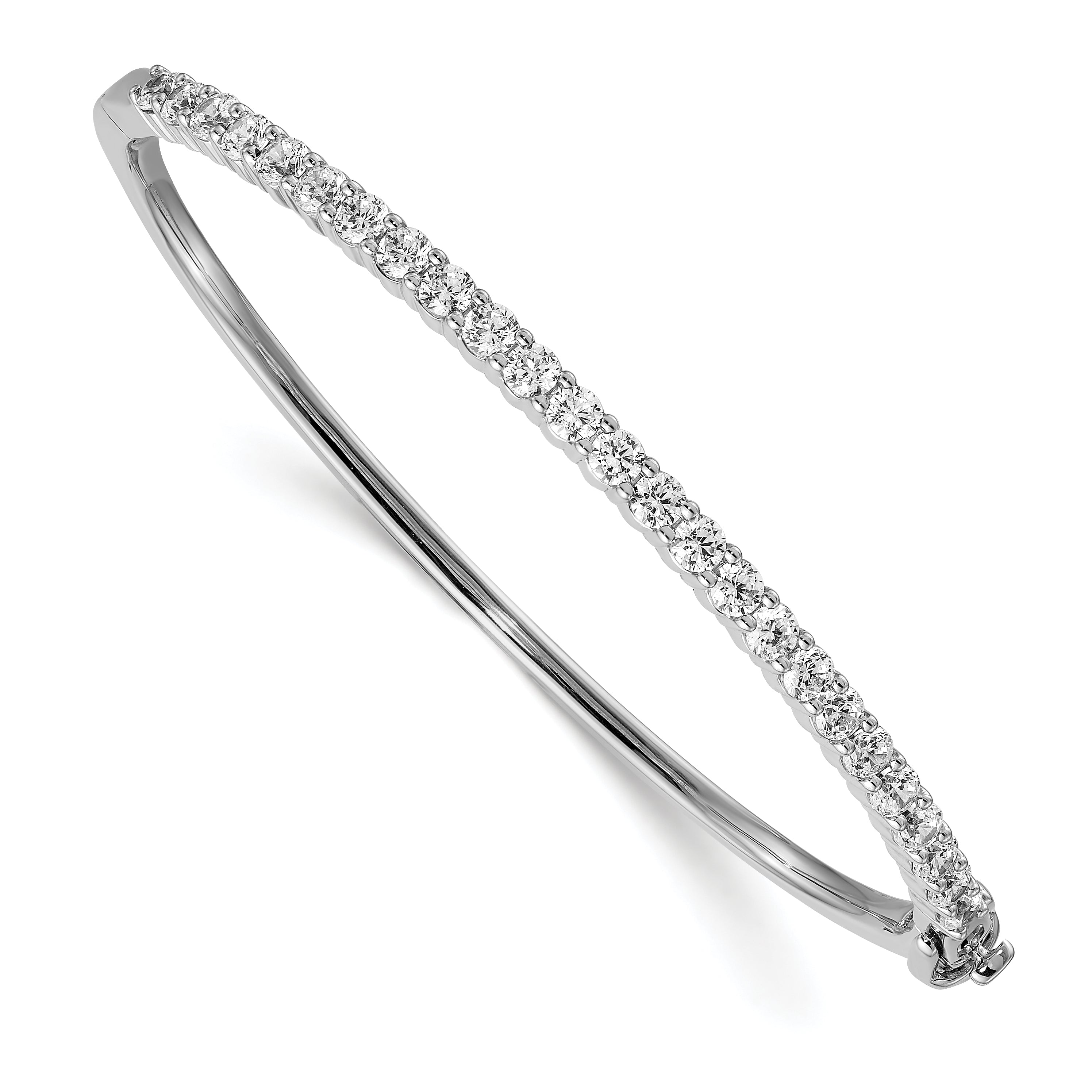 14k White Gold VS Diamond Hinged Bangle XB323VS