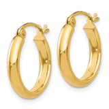 14k 2.75x16mm Polished Tube Hoop Earrings TA231