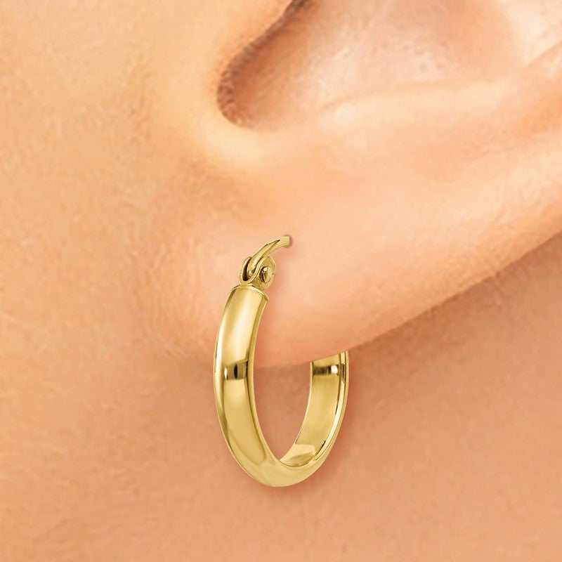 14k 2.75x16mm Polished Tube Hoop Earrings TA231
