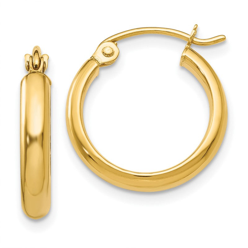 14k 2.75x16mm Polished Tube Hoop Earrings TA231