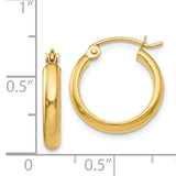 14k 2.75x16mm Polished Tube Hoop Earrings TA231