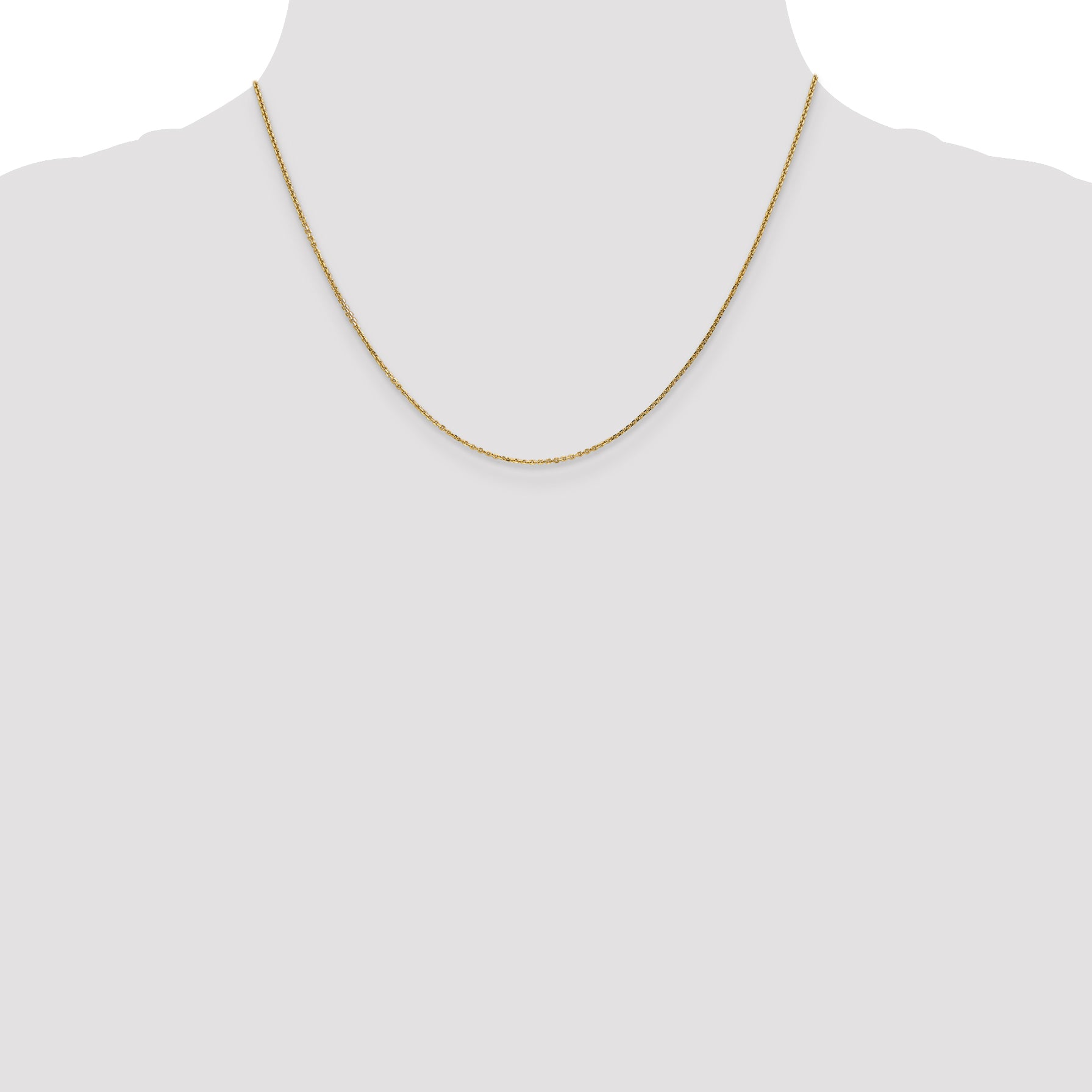 14K 14 inch .95mm Diamond-cut Cable with Lobster Clasp Chain PEN17