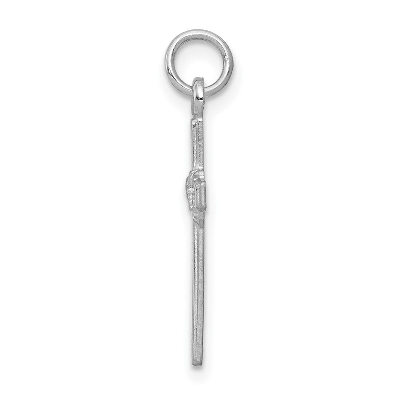 14k White Gold Cross Charm XR559