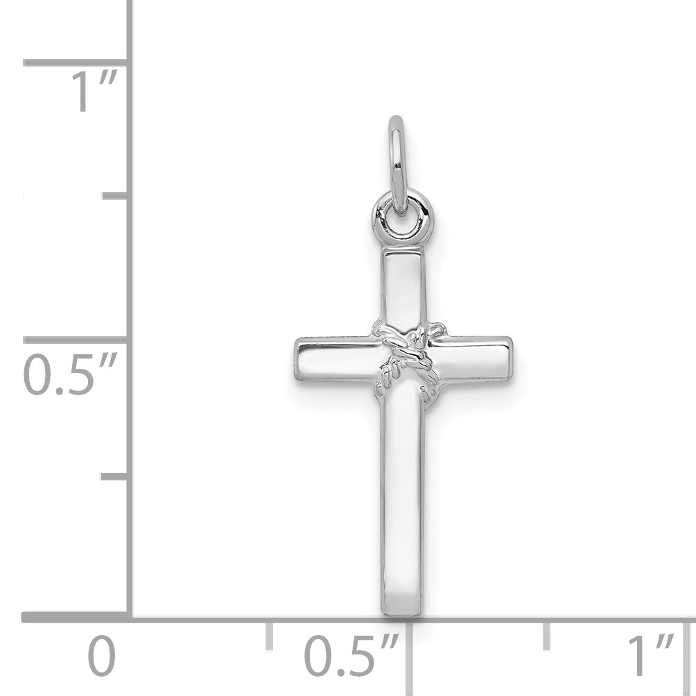 14k White Gold Cross Charm XR559