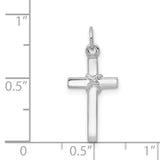 14k White Gold Cross Charm XR559