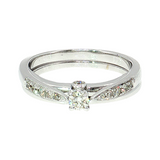 Lady's 14K White Gold Round Diamond Engagement Ring | 0.25 CTW
