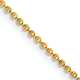 14K 10 inch 1.2mm Diamond-cut Beaded with Lobter Clasp Anklet PEN247