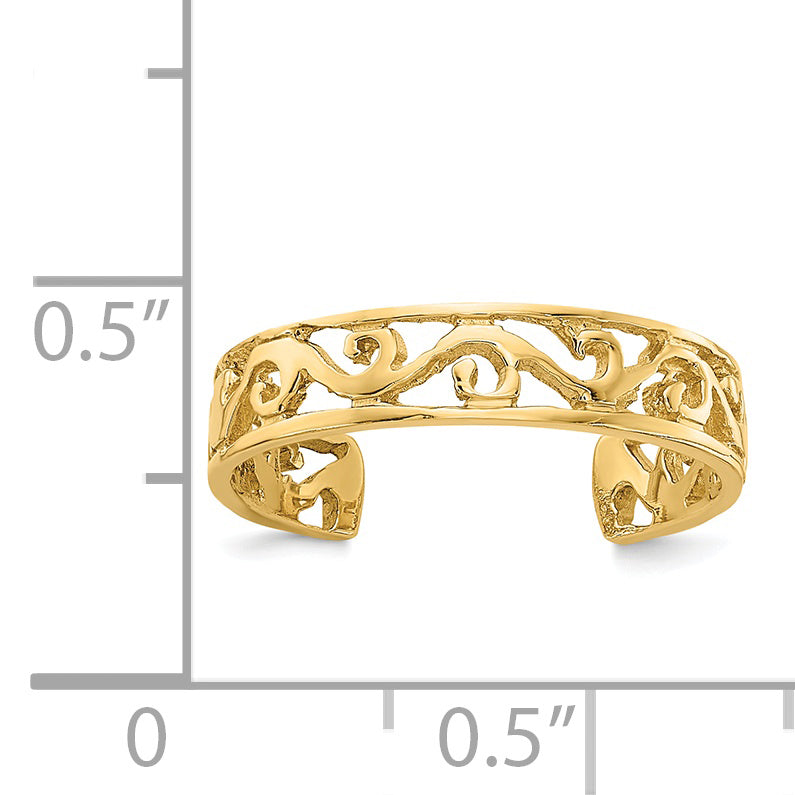 14k Polished and Diamond-cut Toe Ring K5796