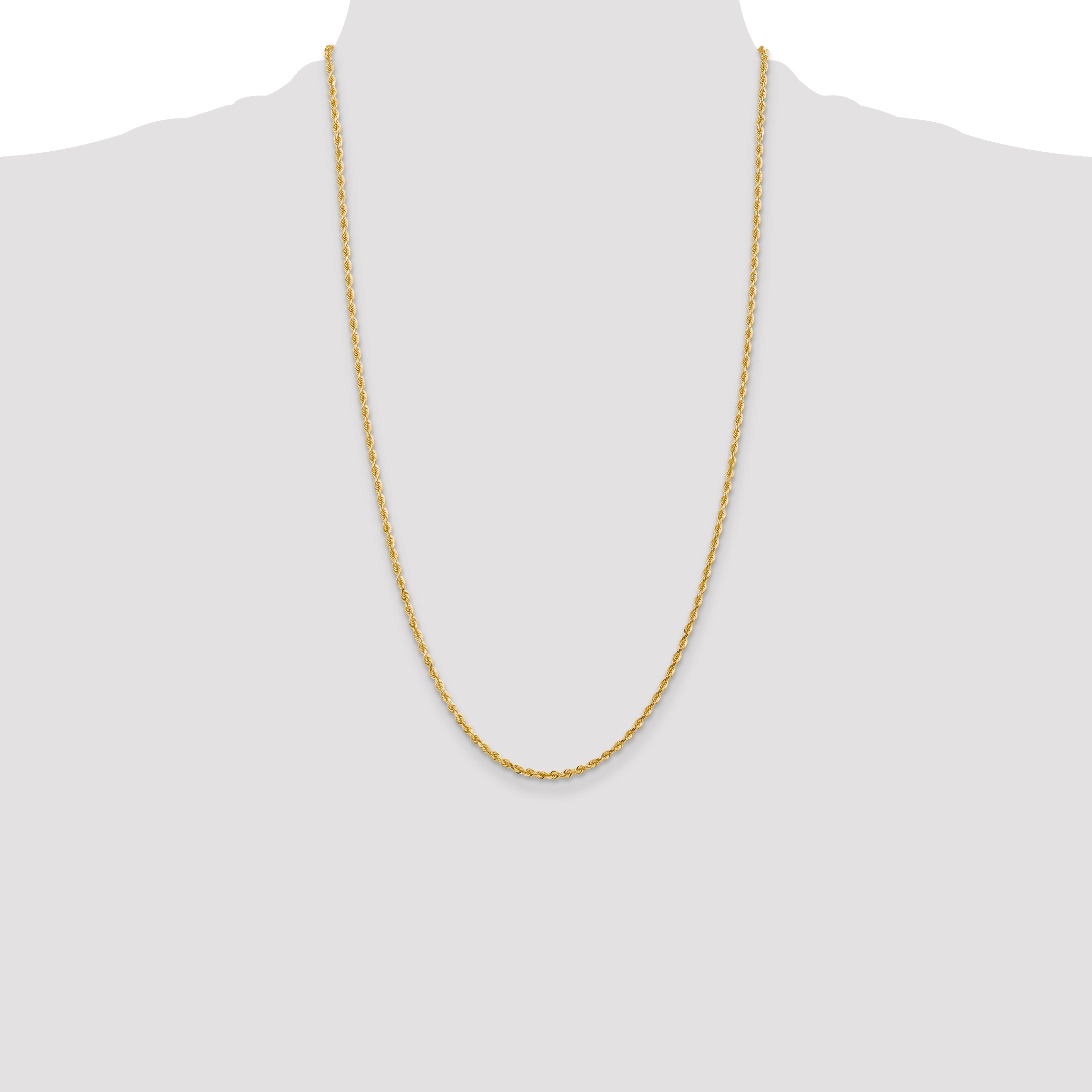 14K 10 Inch 2.25mm Diamond-cut Quadruple Rope Lobster Clasp Anklet QTR018