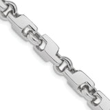 14K White Gold 20 inch 6.6mm Hand Polished Fancy Link with Fancy Lobster Clasp Chain WLK604