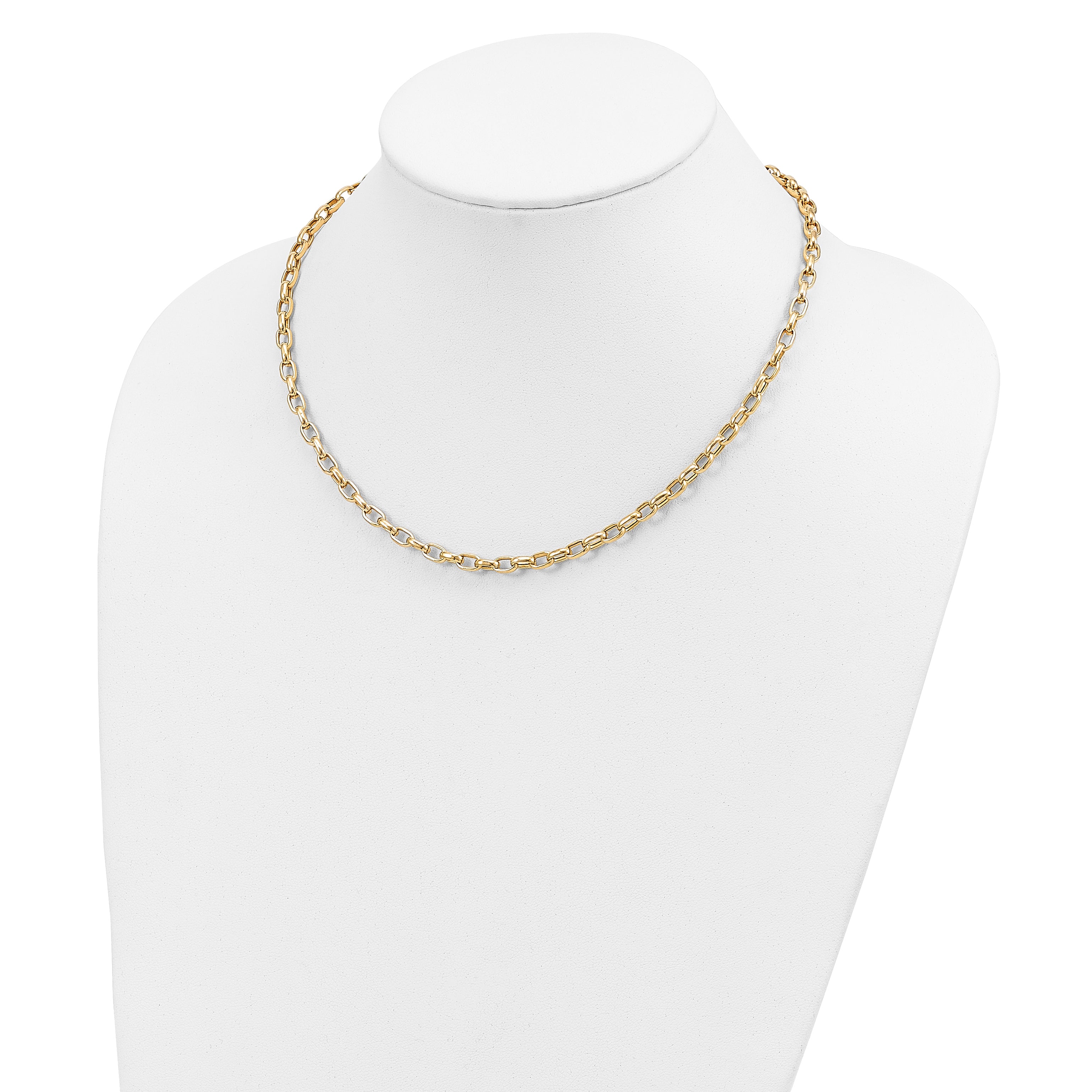 14k Polished 4.5mm Fancy Oval Link 18 inch Necklace SF425