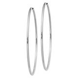 14k White Gold 1.5x55mm Polished Endless Tube Hoop Earrings XY1191