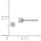 Inverness 14k White Gold 3mm CZ Post Piercing Earrings 129E