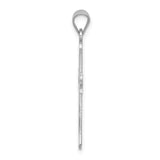 14k White Gold Budded Cross Pendant XR469