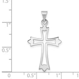 14k White Gold Budded Cross Pendant XR469