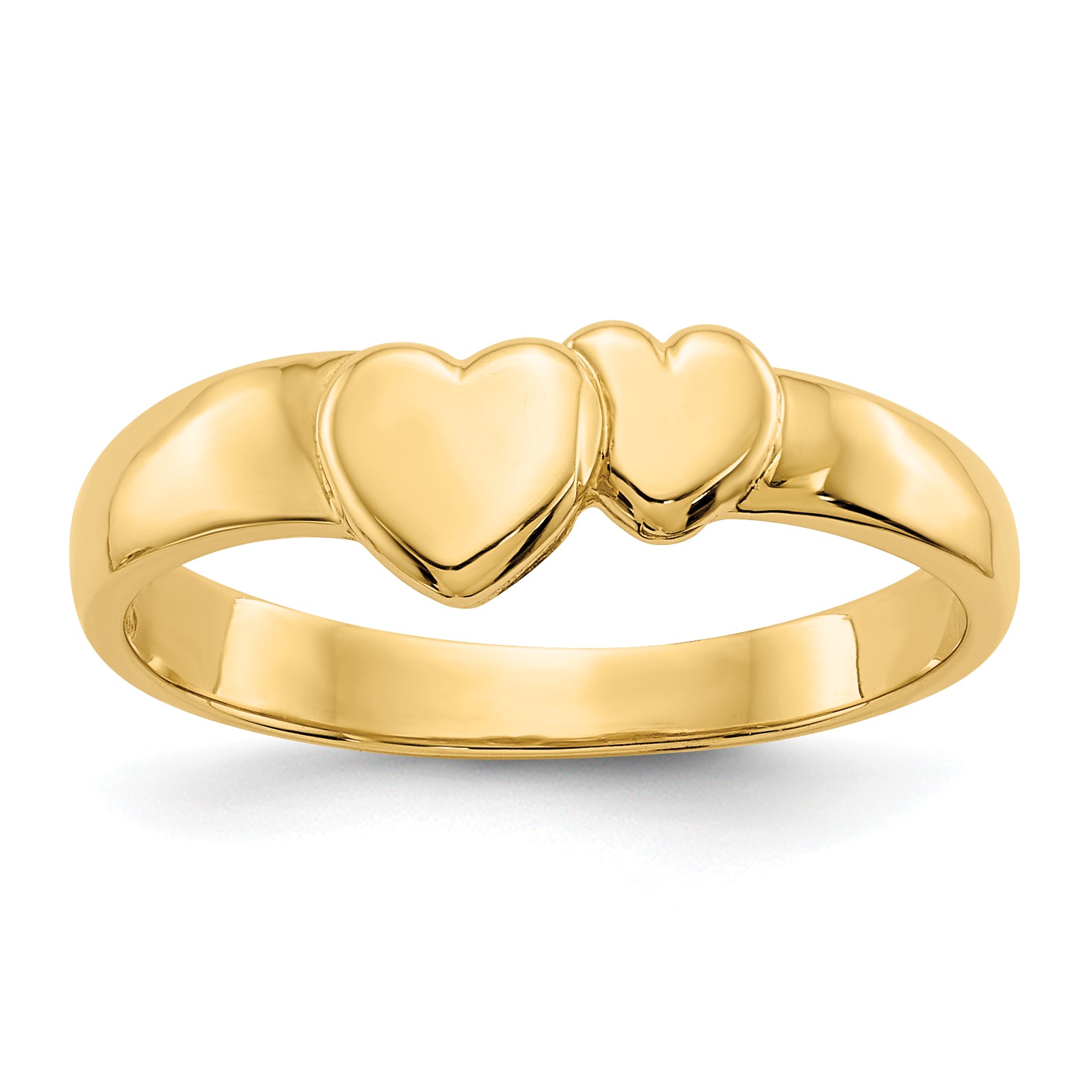 14k Polished Adjoining Hearts Ring K5744