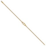 14k Polished Dolphin and Filigree Bismark Chain 10 inch Anklet ANK2