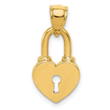 14K Polished Heart Lock Charm D3404
