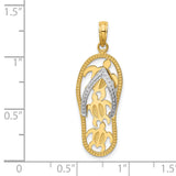 14K Two-tone Triple Sea Turtle Flip-Flop Pendant K4206