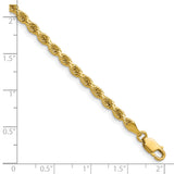 14K 26 inch 3.25mm Diamond-cut Rope with Lobster Clasp Chain 024L