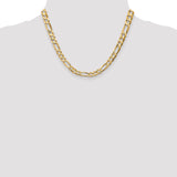 14K 26 inch 6.75mm Concave Open Figaro with Lobster Clasp Chain LFG180