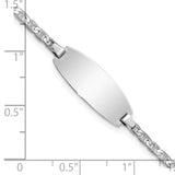14k White Gold Polished Solid Chain/Solid Plate Anchor Link Oval 18.5x8mm Plate 5.5 inch Baby/Child ID Bracelet LID86W