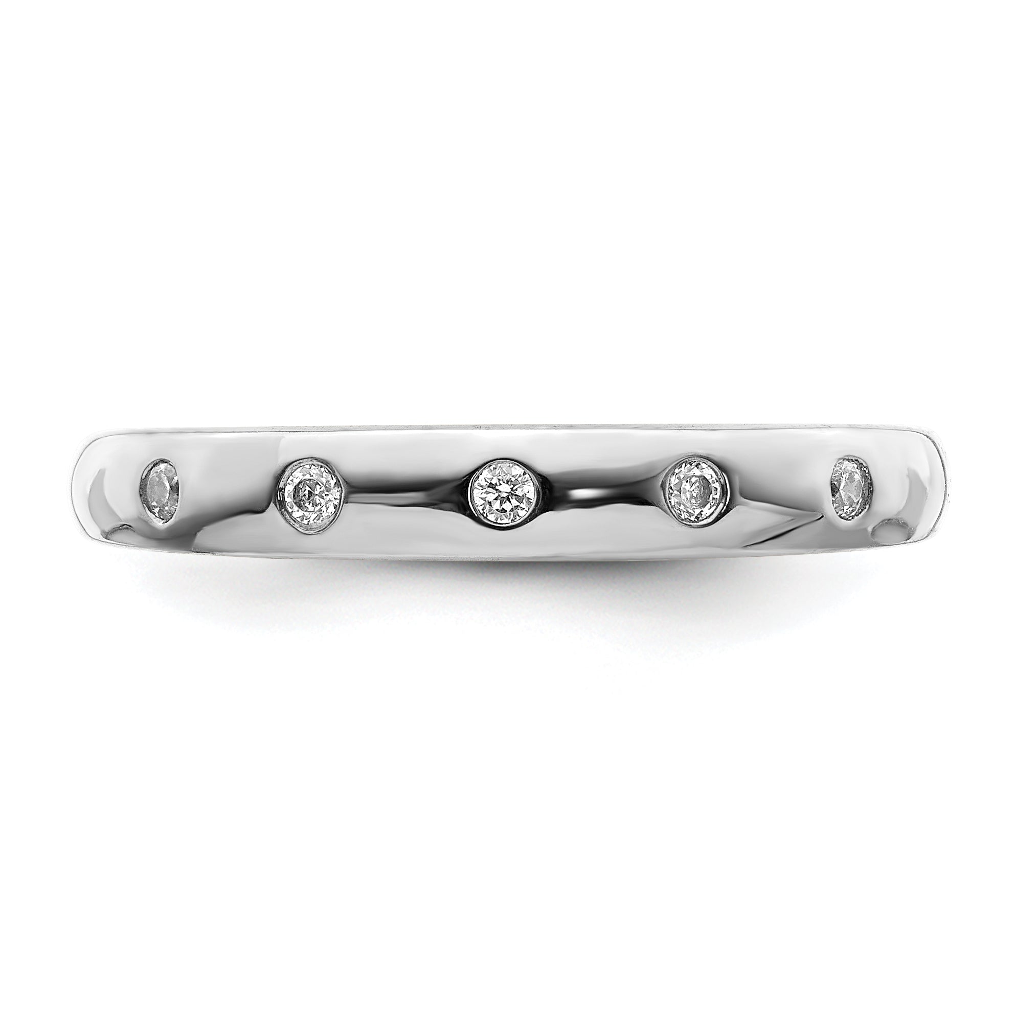 14k White Gold 3mm 5-stone 1/20 carat Diamond Band RM5620