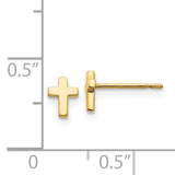 14k Madi K Tiny Cross Childrens Post Earrings GK689