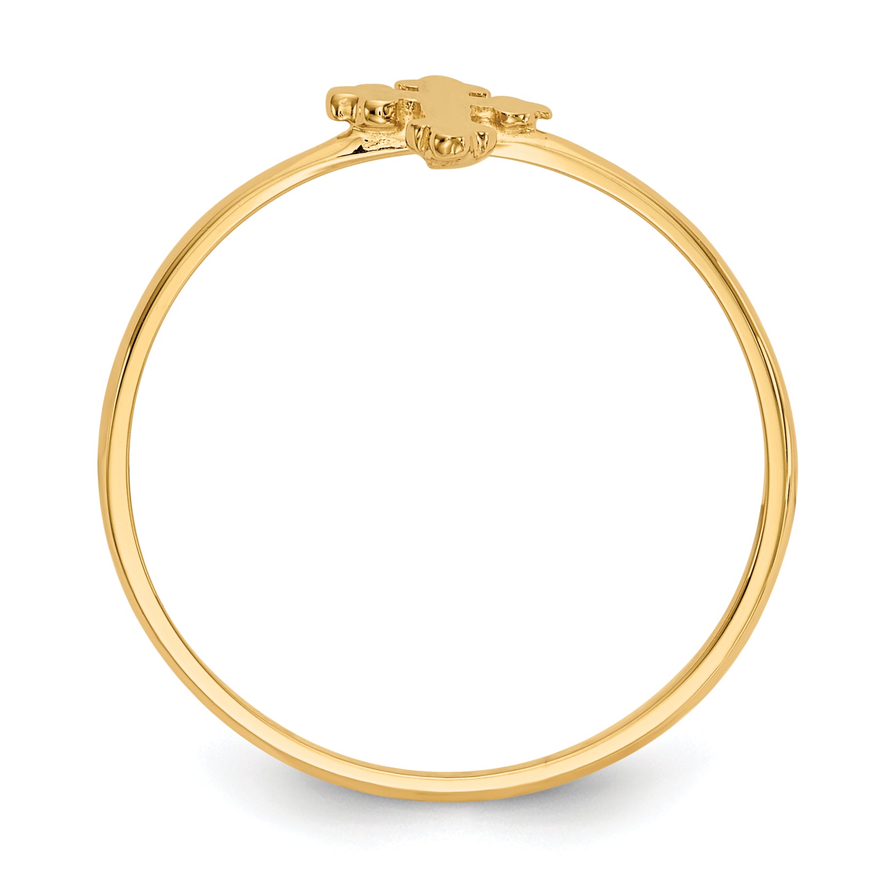 14k Polished Cross Ring K5726