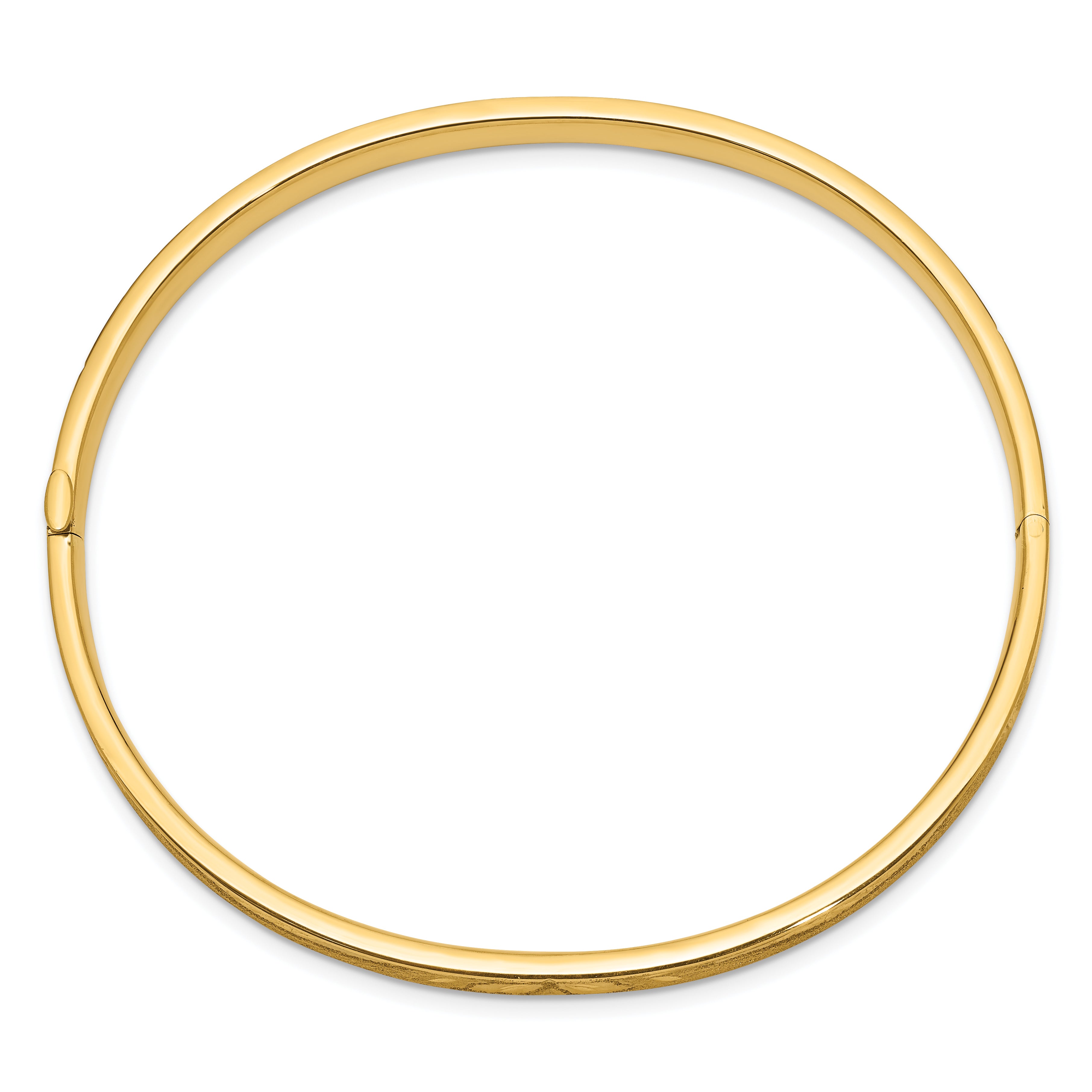 14k 3/16 Diamond-cut Concave 5.00mm Hinged Oval Bangle Bracelet CC3/16