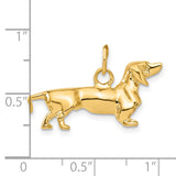 14k 3-D Dachshund Dog Charm A1551