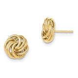 14k 11mm Polished Love Knot Post Earrings H1055