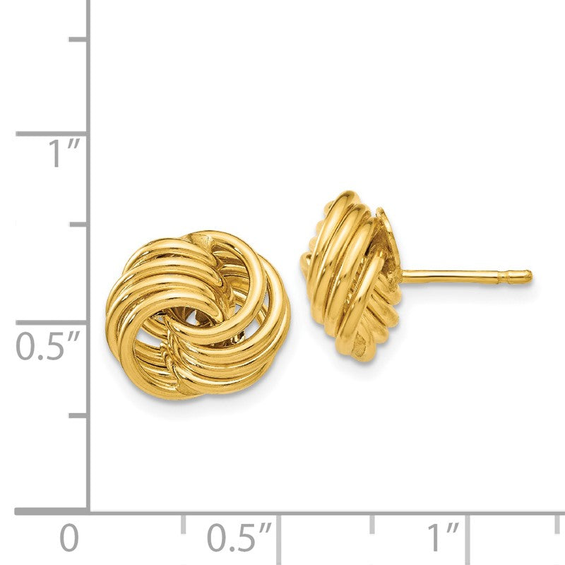 14k 11mm Polished Love Knot Post Earrings H1055