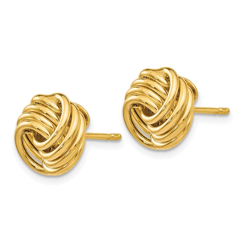 14k 11mm Polished Love Knot Post Earrings H1055