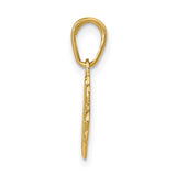 14k Polished and Textured 4-Leaf Clover Pendant D4371