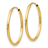 14k 1.5x23mm Polished Round Endless Tube Hoop Earrings XY1160