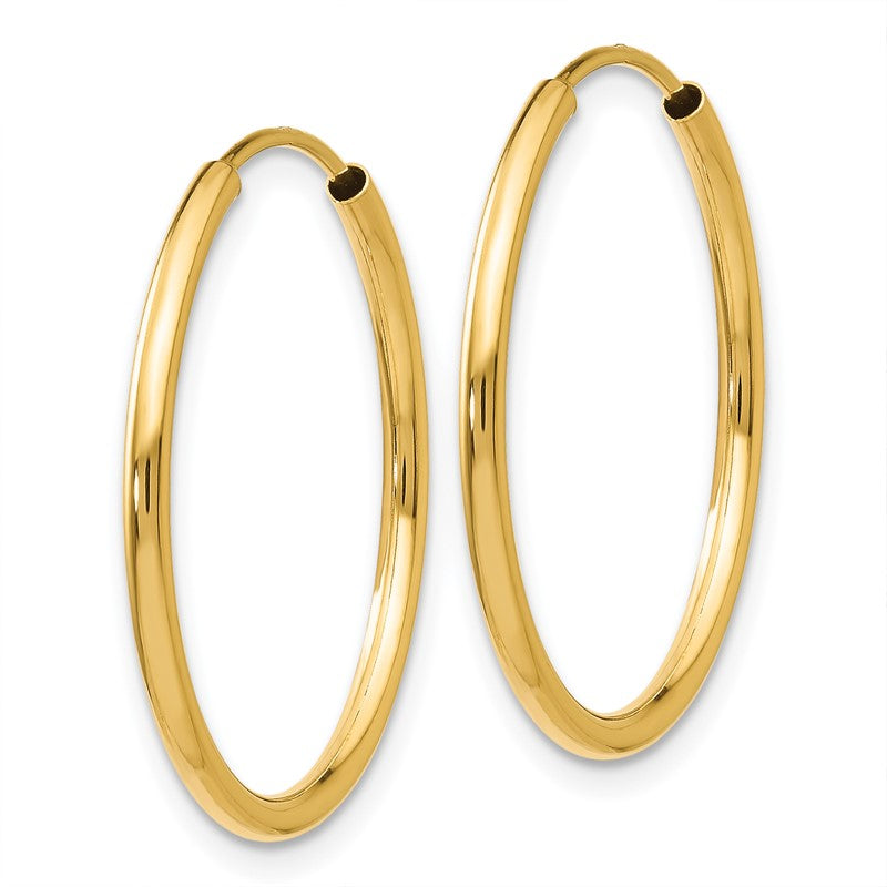 14k 1.5x23mm Polished Round Endless Tube Hoop Earrings XY1160