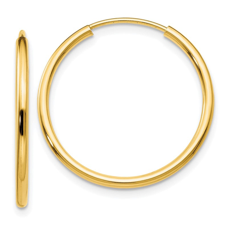 14k 1.5x23mm Polished Round Endless Tube Hoop Earrings XY1160