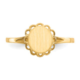 14k 6.5x7.0mm Open Back Signet Ring RS190