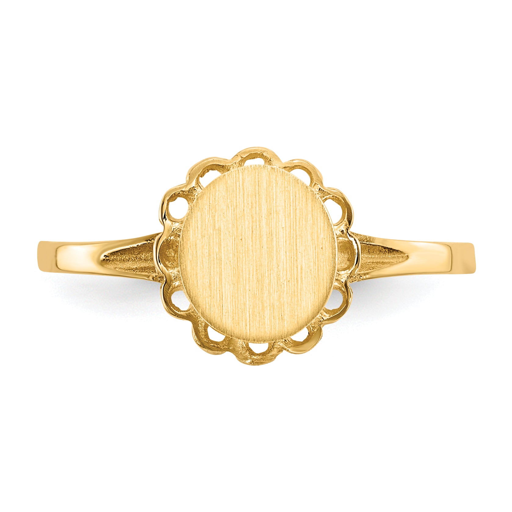 14k 6.5x7.0mm Open Back Signet Ring RS190